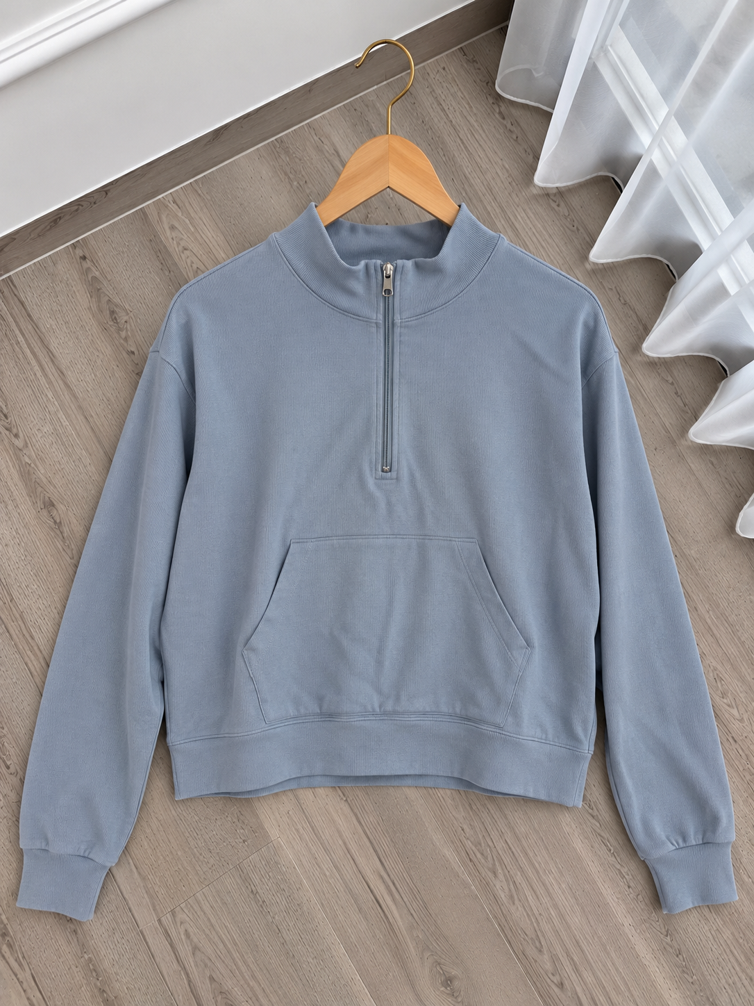 Sudadera Azul Cielo con Cierre