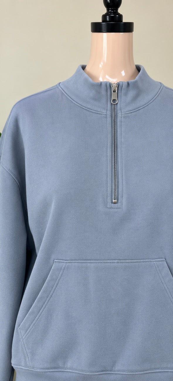 Sudadera Azul Cielo con Cierre