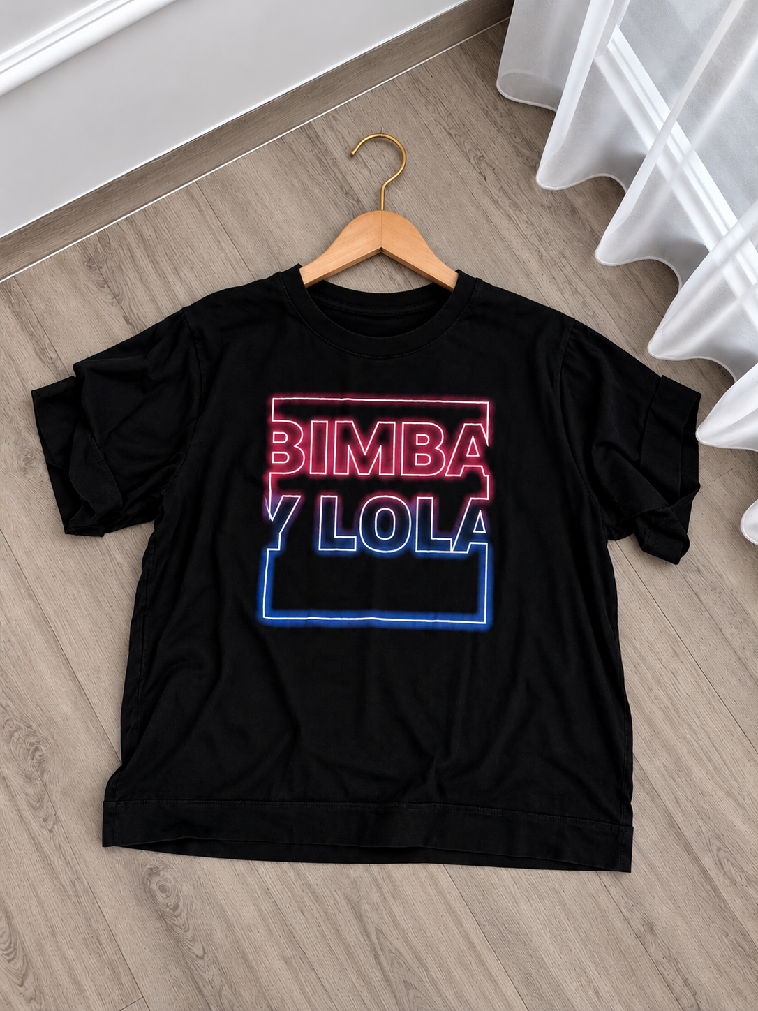 Playera Negra Bimba y Lola con Estampado