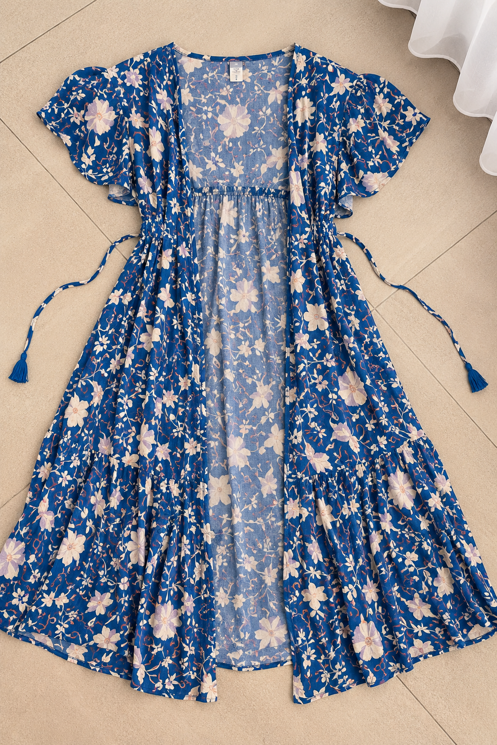 Vestido azul estampado