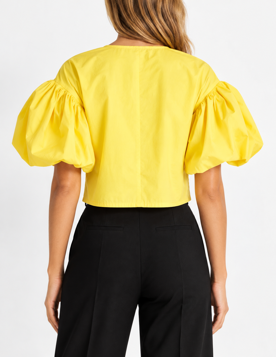 Blusa Amarilla con Manga Globo