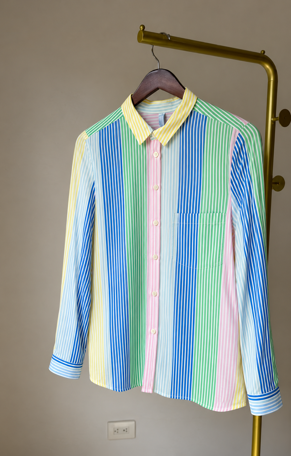 Camisa Multicolor de Rayas con Manga