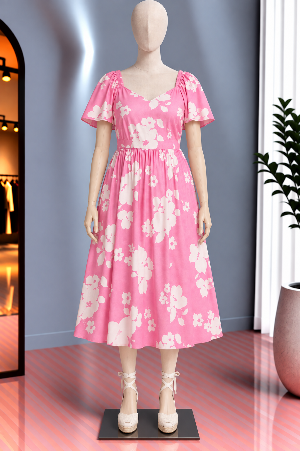 Vestido flores rosa